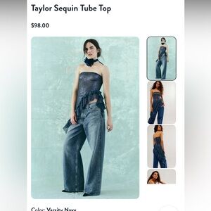 Free People Taylor Sequin Tube Top Sz M. MAKE OFFERS!!!